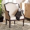 Bali & Pari Ornella Traditional French Beige Fabric and Dark Brown Finished Wood Accent Chair 238-13385-ZORO - alternate 7